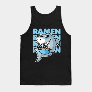 Shark Ramen Bowl Kawaii Neko Anime Japanese Noodles graphic Tank Top